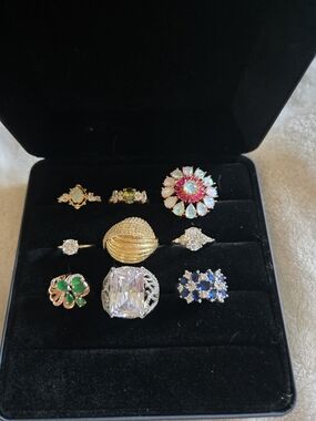 Assorted Women's Multi-Color Gemstone Ring Set